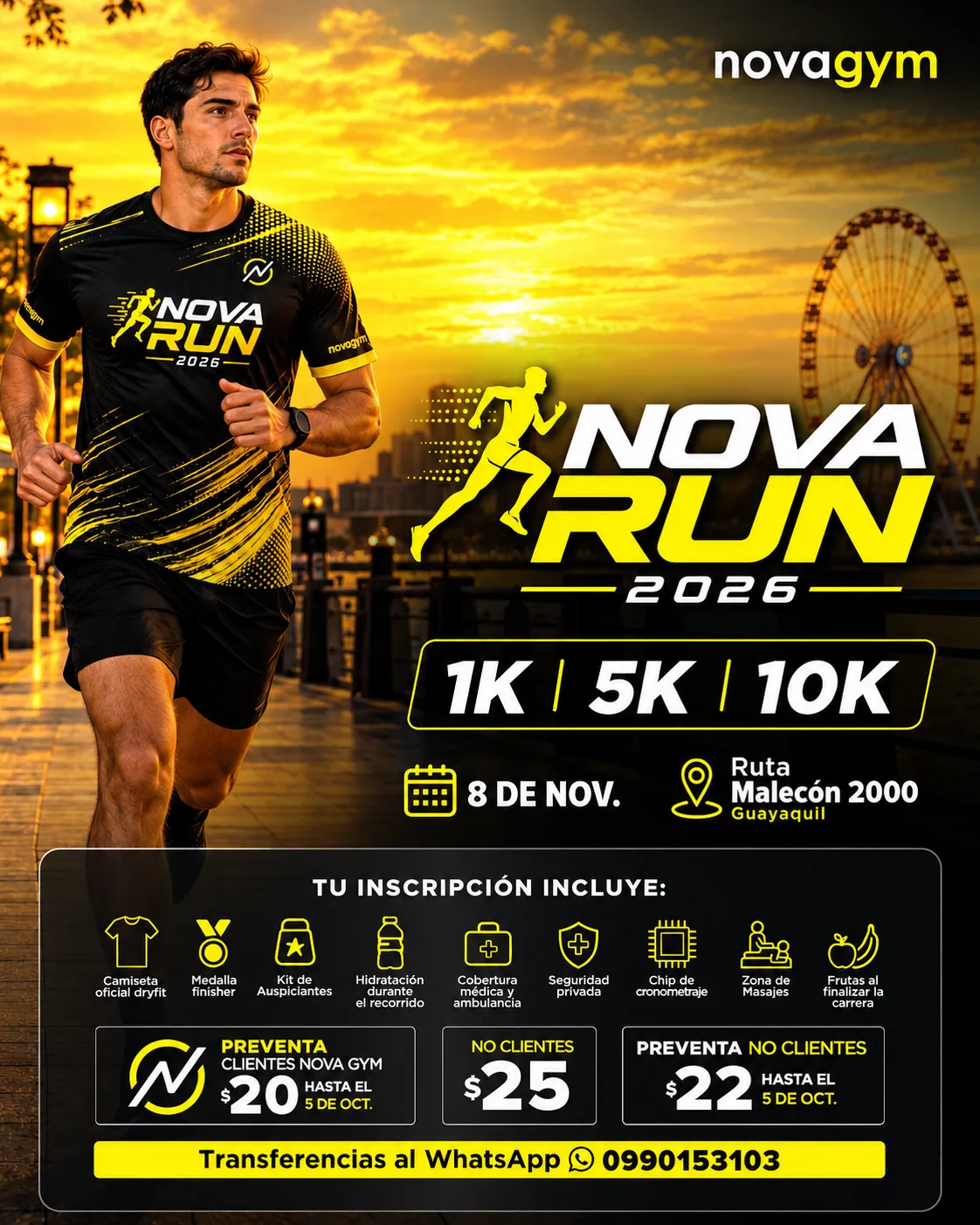 Arte de NOVA RUN al atardecer